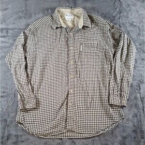 Mens Columbia Flannel Shirt Large 100% Cotton Camp Outdoors Hiking Vtg